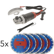 Flex L2200 230 Winkelschleifer 230mm + 5 Trennscheiben Beton 2200W Betonsäge DIY