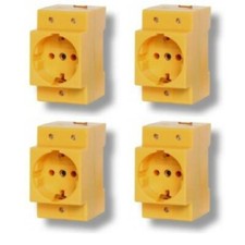 Steckdose Gelb Zählerschrank Hutschiene Schaltschrank Einbausteckdose 230V 16A