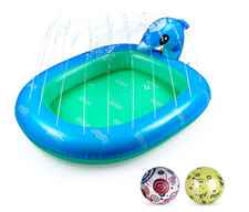 Kinder Planschbecken Anpro Gemeer Delphin Set Kinder Sprinklermatte 110x90cm
