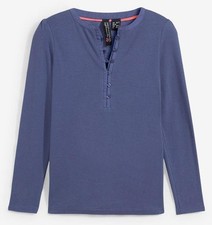 Neu Ripp-Umstandsshirt Ripp-Stillshirt Bio-Bamwolle Gr. 48/50 Indigo Shirt Bluse