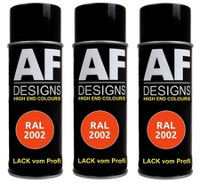 3x RAL Lackspray Autolack Sprühdose Spraydose RAL2002 BLUTORANGE glänzend matt