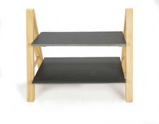 2 Ablagen Servierplatte Servierständer Schiefer Holz Etagere Kuchenständer