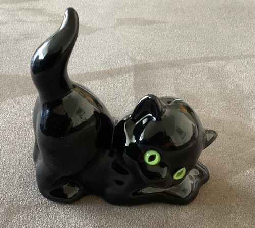 Vintage porzellan katze grüne - porzellan,