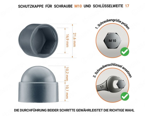 Anthrazit schutzkappen für - anthrazit,
