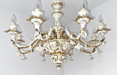 Porzellan kronleuchter mit - porzellan,