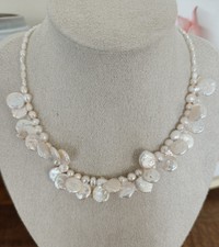 Natürlich Weiß Barock Perle Blumen ?️ Halskette 40cm 