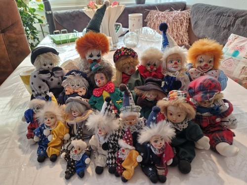 Harlekin clown puppe - puppe, porzellan