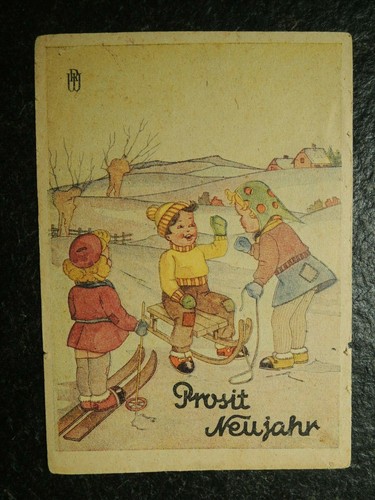Alte kinder mit schlitten - mit,