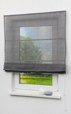 Lysel Outlet - Raffrollo Leinen Anthrazit #1W Grau