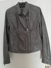 Damen (Echt-) Lederjacke grau/anthrazit Gr. 40