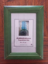 Echtholz Bilderrahmen Rahmen grün vintage 10 x15 