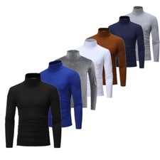 Herren Thermoshirts Thermo Unterhemd Rollkragen Pullover Shirt Top Thermohemd