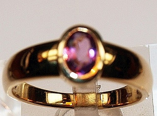 Ring gold 333 - gold, amethyst