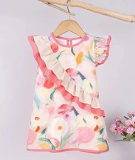 Niedliches Mädchenkleid Blumen Gr.  86/92 neu