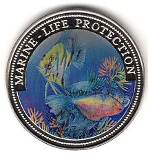 AV-VD Liberia 1996 1 Dollar Marine Life Protection Meeresmotiv Farbe +Münzp RE10