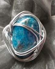 Unikat! ENERGETISCHER Ring APATIT Gr. 18mm erweiterbar auf 20mm 