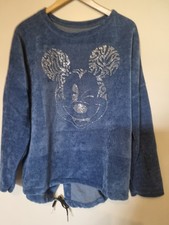 Sweatshirt damen Gr.46-48 Made ITALY  MIT MICKY MAUS/ BLAU MIT GLITZER 
