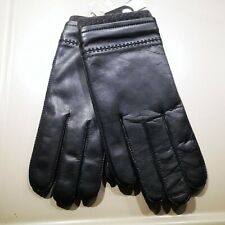 Handschuhe, Herren Lederhandschuhe warm gefüttert schwarz grau L/XL  Winter 