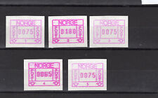 ATM Norwegen  **  Frama 1978 Automat Nr 1-5   Satz