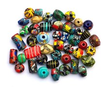 Millefiori Glasperlen Lampwork Große Perlen 500g Perlenset Perlenmischung Mix31