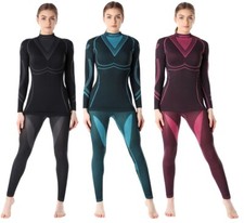 Ladeheid Damen Frau Funktionsunterwäsche Set Shirt Unterhose Thermoaktiv S-XL