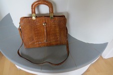 Handtasche braun Krokooptik