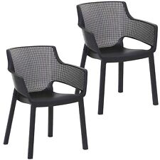 2x Gartenstühle Stapelstühle 80cm Terrassenstuhl Stapelstuhl Balkonstühle grau