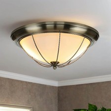 Deckenlampe Metall Glas rund