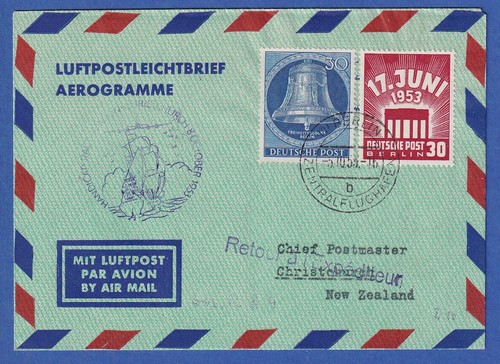 Berlin 1953 aerogramm mit - aerogramm,