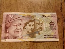 Royal Bank of Scotland £10 Ten Pounds Note Queen's Diamond Jubilee 2012