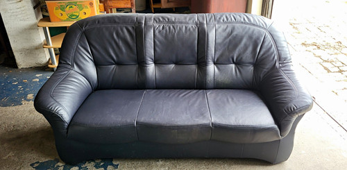 Schwarzes leder sitzer - schwarzes,