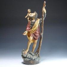 HEILIGER CHRISTOPHERUS Holzskulptur im Barockstil - 60,3 cm - 20. Jh.