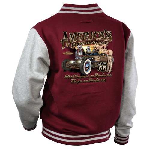 Hot rod college jacke kontrast - hot,