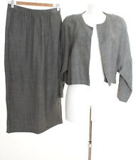 KANDIS & KANDISMANN Kostüm Gr. M Damen Jacke Rock Lagenlook Suit Wolle Leinen