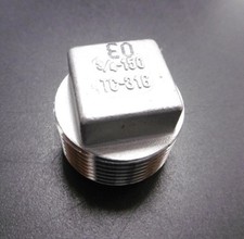 10x Edelstahl Stopfen Vierkant -Vierkantstopfen - Gewindefitting mit AG 3/4" NEU