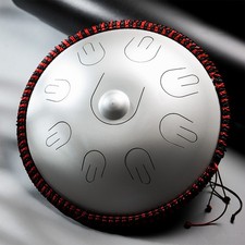HLURU Zungentrommel D - Dur 14 Zoll 9 Tönen Steel Tongue Drum mit Tragetasche