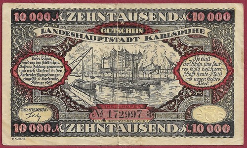 Notgeld karlsruhe 000 - karlsruhe, 10.000