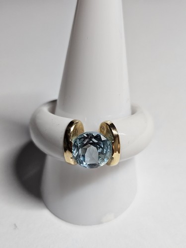 Achat ring mit blautopas 585 - ring,