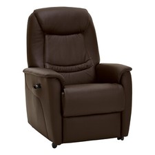 Relaxsessel Ruhesessel Fernsehsessel 2-motorig Aufstehhilfe Braun Lederbezug