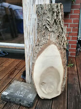 Nussbaum Walnuss 95x34x8 Bohle Brett Holz Platte Baumkante Massiv Deko Uhr