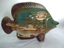 Fisch Kugelfisch piranha Figur Skulptur Keramik Bild Maritime Deko Italy Vintage