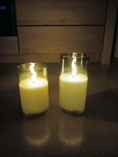 2er Set LED Echtwachskerzen im Glas