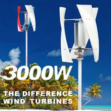 3KW Vertikal Windkraftanlage DC 12/24/48V Windgenerator Windrad Windturbine Kit