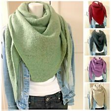 Damen Schal Dreieckstuch Wollschal Strick Winterschal Poncho Wickelschal XXL UNI
