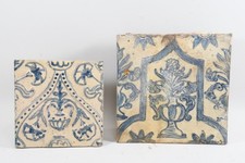 Q03K49- 2x antike Ofenkachel Keramik 18./ 19.Jh 