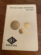 RARITÄT  55 Jahre alt Degussa 1970 - Ihre Schrift in Gold auf Papier, Feinleder