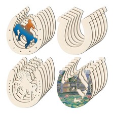 24 Stück Hufeisen Holz zum