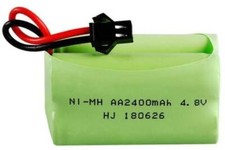 4.8V 2400mAh NiMH Akku für RC Modelle | SM 2P Anschluß mit USB-Kabel, Grün