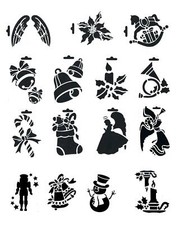 Schablone A6 Weihnachten, zum Auftragen von Farbe zb auf Textil Heike Schäfer