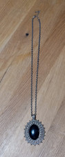 Halskette, Anhänger, Onyx, schwarz, Naturstein, Goth, Gothic, viktorianisch